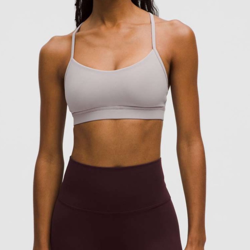lululemon mauve grey flow y sports top